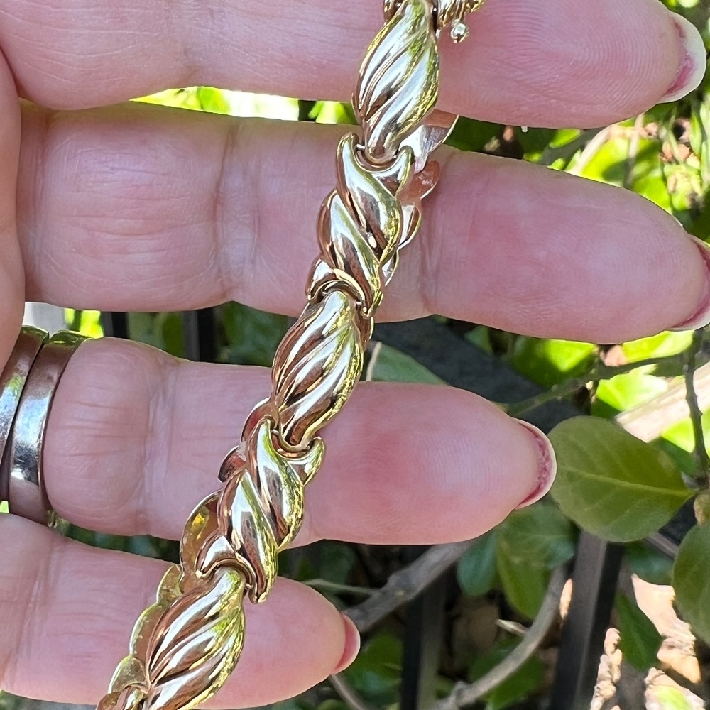 VINTAGE 14K YELLOW GOLD BRACELET MADE IN ITALY STATEMENT SLEEK DESIGN HEAVY